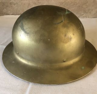 Vintage WW2 U.  S.  Government Property O.  C.  D.  Steel Hard Hat Gold 7