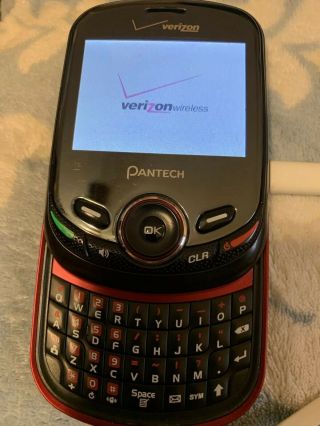 Pantech Jest 2 Verizon Wireless Txt8045vw Red Black Qwerty Cellular Cell Phone