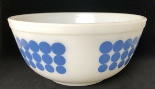 Vintage Pyrex Mixing Bowl Blue Polka Dot 403 2 1/2 QT Ovenware Made in USA 2
