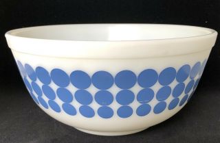 Vintage Pyrex Mixing Bowl Blue Polka Dot 403 2 1/2 QT Ovenware Made in USA 3