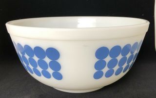 Vintage Pyrex Mixing Bowl Blue Polka Dot 403 2 1/2 QT Ovenware Made in USA 4