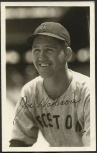 Joe Dobson Autographed Boston Red Sox Vintage Postcard Size Studio Photo