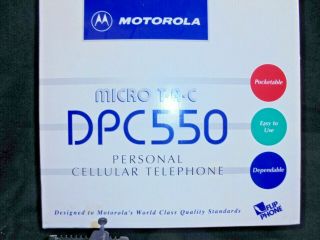 MOTOROLA MICRO T - A - C DPC550 CELLULAR TELEPHONE WITH ACCESSORIES & INSTRUCTIONS 3