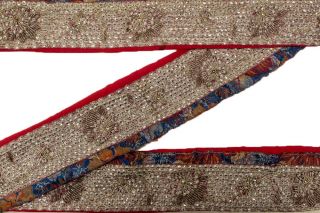 Vintage Indian Sari Border Trim 1 Yd Women Antique Sari Trim Ribbon St2395