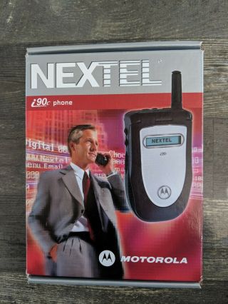 Motorola I90c Nextel H41uah6rr1an Vintage Cellular Flip Phone W/box