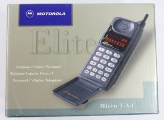Motorola Elite Micro Tac Vintage Flip Cell Phone Charger Adapter & Battery & Box