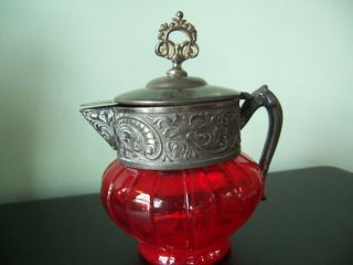 Consolidated Glass Torquay Pigeon Blood Red Vintage Creamer