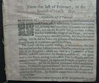 ENGLISH CIVIL WAR PAMPHLET 1642 PARLIAMENT Pecke FEBRUARY MARCH News BISHOPS 2