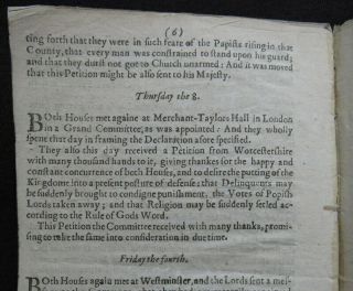 ENGLISH CIVIL WAR PAMPHLET 1642 PARLIAMENT Pecke FEBRUARY MARCH News BISHOPS 9