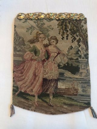 Vintage Austrian Petit Point,  Framed And Unframed,  Both Professionally Made.