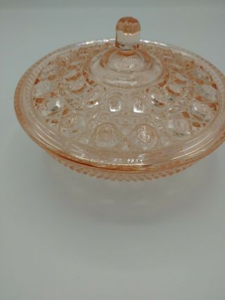 Vintage Covered Pink Depression Glass Candy Dish Unusual