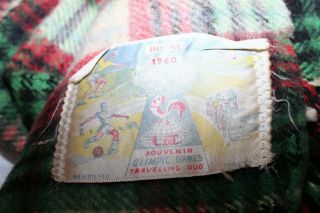 Vtg Wool Plaid OLYMPIC Travelling Blankets ROME 1960 Olympics 64 x 55 4