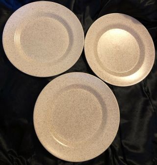 Six Vintage Homer Laughlin COUNTRY SAGE Dinner Plates Tan Beige Speckled 4