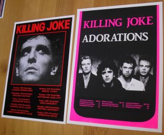 Killing Joke 2 Vintage Uk Tour Posters 
