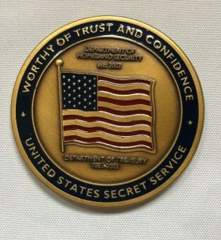 Vtg Secret Service Agent Challenge Coin Department Of The Treasury - America Flag