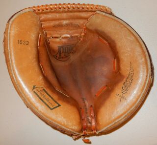 Old Vintage Ted Williams Model Baseball Catchers Mitt Glove 1633 Sears