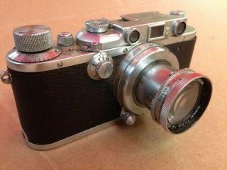 Leica D.  R.  P.  Ernst Leitz Wetzlar No.  183061 camera w/ f=5cm 1:2 No.  268628 lens 6