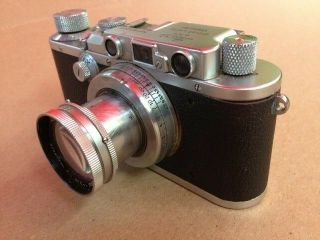 Leica D.  R.  P.  Ernst Leitz Wetzlar No.  183061 camera w/ f=5cm 1:2 No.  268628 lens 7
