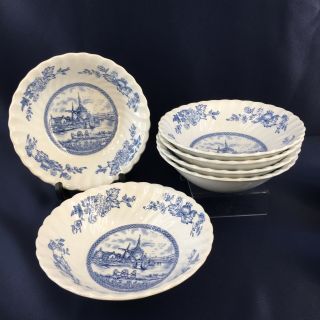 Johnson Brothers Vintage Tulip Time Set Of 6 Soup Or Cereal Bowls 6 " England