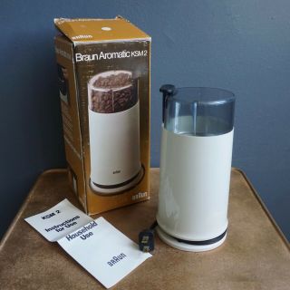 Vintage Braun Ksm2 Aromatic Coffee Grinder Made In Spain White
