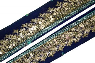 Vintage Trim Indian Ribbon Saree Border Embroidered Deco Craft By The Yd St2161