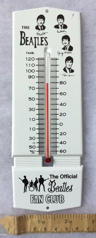 The Beatles - - Official Fan Club Thermometer - Vintage Memorabilia