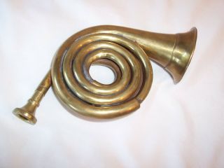 Small Mini Vintage Brass French Horn Bugle Wind Instrument Military? Fox Hunt Ex