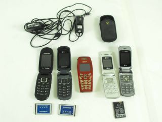 5 Vintage Cell Phones 1 - Nokia,  2 - Samsung,  2 - Lg,  Flip Phones Verizon,  Alltel