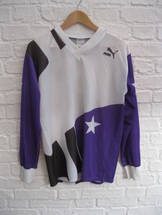 Retro Puma 80s 90s Vintage Graphic Long Sleeve Eintracht Football Shirt Medium