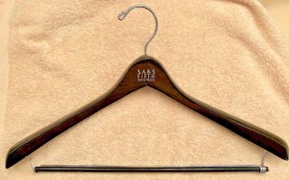 Vintage Mens Saks Fifth Avenue Boutique 18 " Black Wood Wishbone Suit Hangers