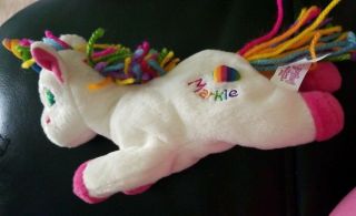 Lisa Frank Markie Vtg Rainbow Unicorn Beanie Beanbag Plush 8 " Stuffed Animal
