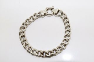 A Vintage Sterling Silver 925 Italian Design Curb Link Bracelet 13660