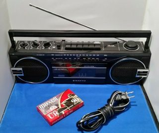Sanyo Vintage Single Cassette Am/fm Stereo Boombox Player Recorder Black M7022