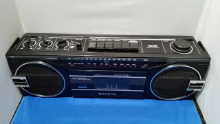 Sanyo Vintage Single Cassette AM/FM Stereo Boombox Player Recorder Black M7022 2