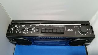Sanyo Vintage Single Cassette AM/FM Stereo Boombox Player Recorder Black M7022 3