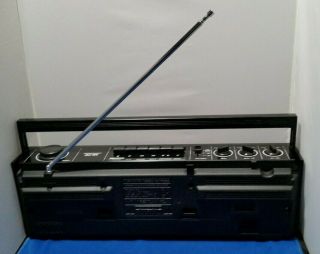 Sanyo Vintage Single Cassette AM/FM Stereo Boombox Player Recorder Black M7022 6