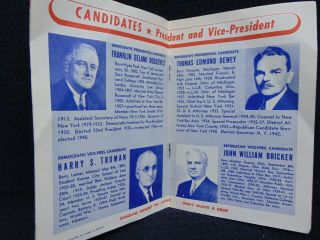 VINTAGE 1944 PRESIDENTIAL ELECTION BOOK SKELLY OIL COMPANY 2