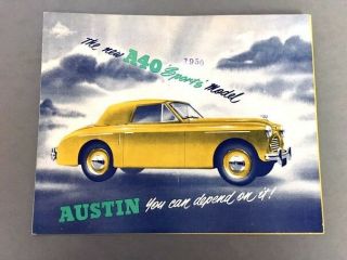 1950 Austin A40 Sports Model Vintage Car Sales Brochure Folder