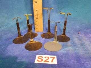 Vintage Antique Bisque Doll Metal Stands: 6 Tiny Size S27
