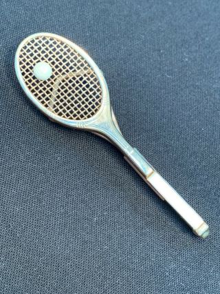 Vintage Retro Swank Tennis Racket Tie Clasp Clip Bar Mop Handle Sports Gift 2
