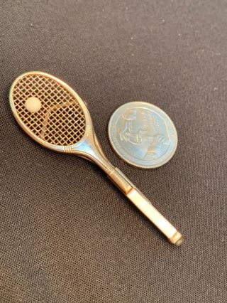 Vintage Retro Swank Tennis Racket Tie Clasp Clip Bar Mop Handle Sports Gift 7