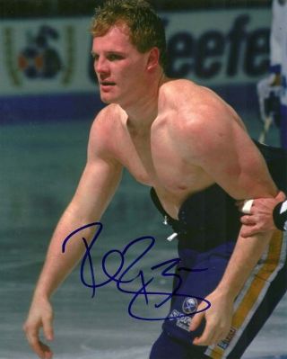 Vintage Rob Ray Signed Buffalo Sabres Fight 8x10 Photo Autograph