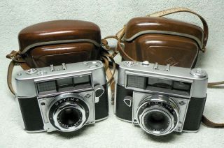 Two (2) Vintage Agfa Optima 35mm Film Camera.  First & Last Model 500s.  W/ Cases