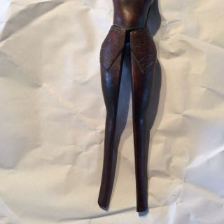 Vintage Wooden Native Girl Nut Cracker 13 Inches Long - 5