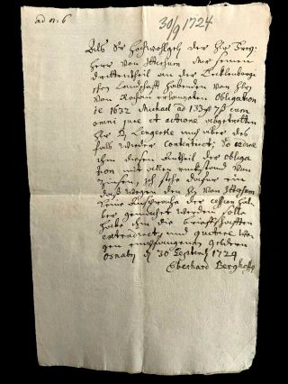 1724 Old Handwritten Manuscript