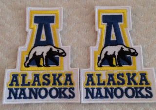 (2) Alaska Nanooks Vintage Style Iron On Patch 3.  5 X 3 "