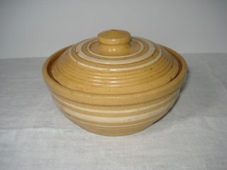 1920s Vintage Watt Ware Yellow Ware Stoneware Bowl With Lid