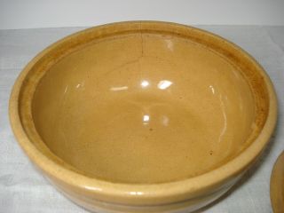 1920s Vintage Watt Ware Yellow Ware Stoneware Bowl with Lid 3