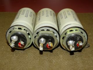 3 Western Electric KS 13824 Filter Capacitors,  100 MFD,  25 VDC,  Good 7