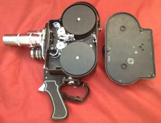 Bolex H16 Supreme 16mm Movie Camera w 3 Lenses,  Trigger Handle & Rackover (NR) 3